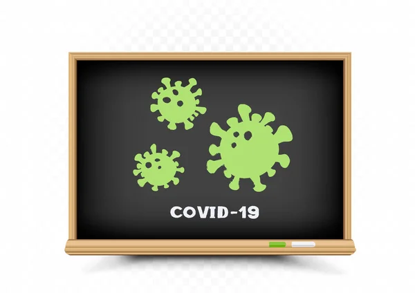 Coronavirus covid-19 pizarra educativa — Vector de stock