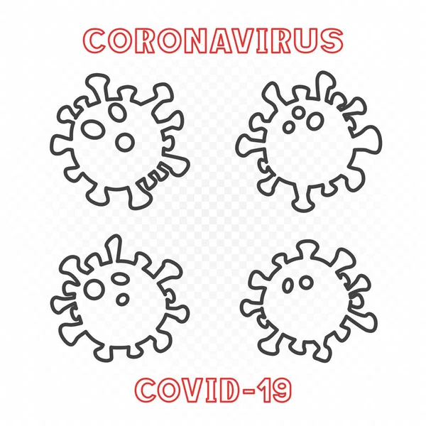 Coronavirus covid-19 símbolo de design esboço —  Vetores de Stock