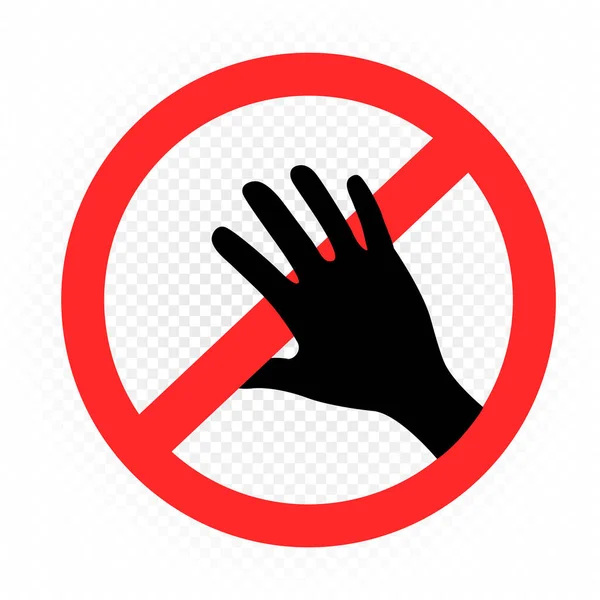 Do not touch hands prohibition sign — Stock Vector