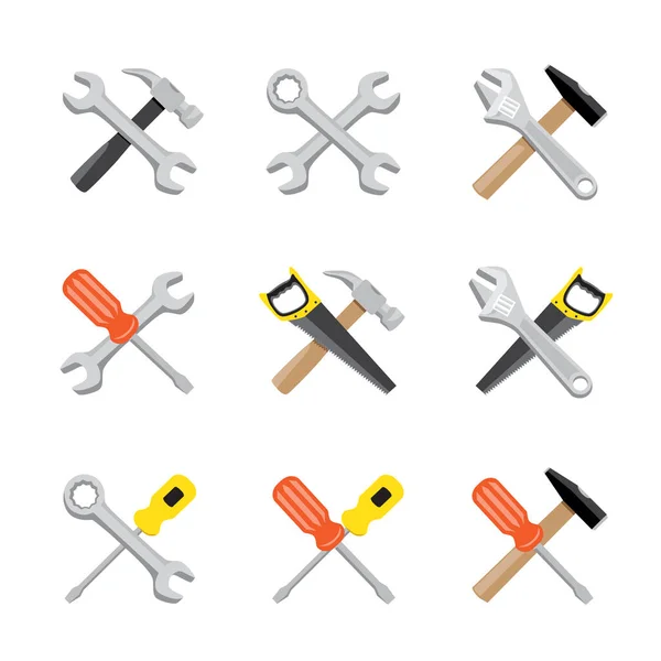 Conjunto de símbolos de herramientas de diseño plano — Vector de stock