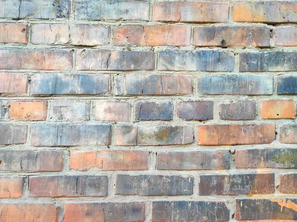 Old Brick Wall Texture Background Pattern Black Orange Brickwork Aged — Stock Photo, Image
