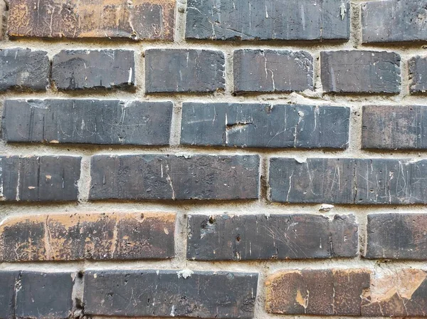 Schwarze Ziegelwand Textur Hintergrundmuster Dunkles Mauerwerk Vor Strukturiertem Hintergrund — Stockfoto