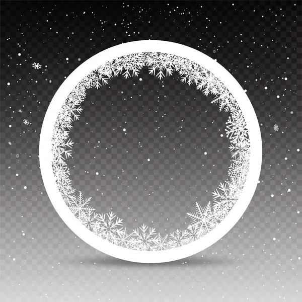 Snöig cirkel ram mall — Stock vektor