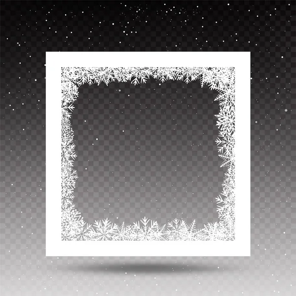 Snowy square frame template — Stock Vector