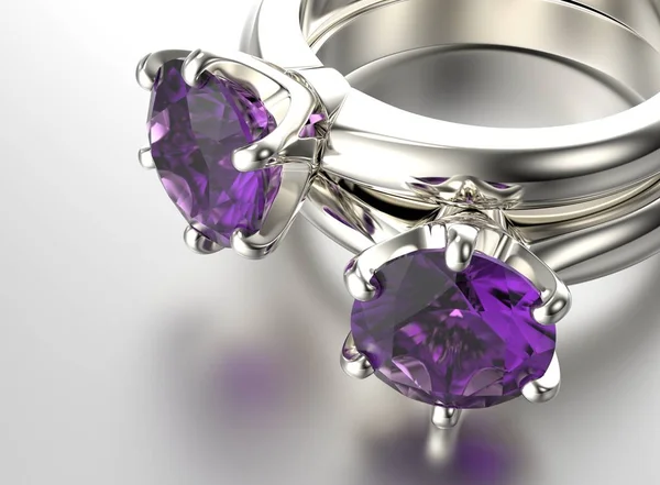 Mode Ring Med Diamant Smycken Bakgrund — Stockfoto