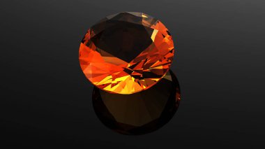 Yuvarlak elmas. Taş. Mücevher arka plan. 3D çizim