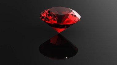 Yuvarlak elmas. Taş. Mücevher arka plan. 3D çizim