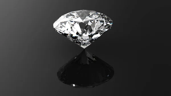 Diamante rotondo. Pietra preziosa. Esperienza di gioielli. Illustrazione 3d — Foto Stock