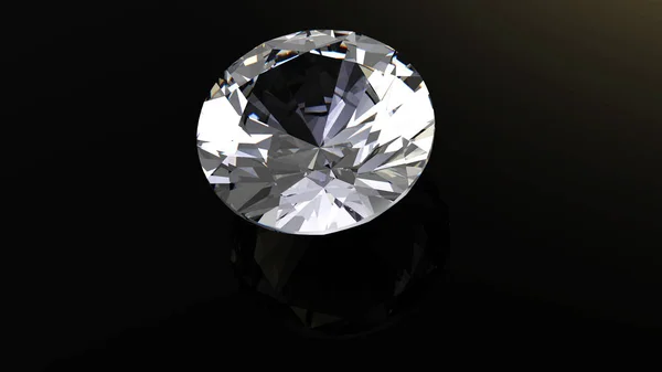 Round diamond. Gemstone.  Jewelry background. 3d illustration — Stock Photo, Image