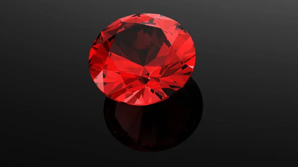 Rund diamant. Ädelsten. Smycken bakgrund. 3D-illustration — Stockfoto