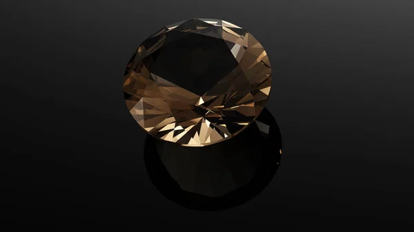 Kulatý diamant. Drahokam. Klenotnictví. 3D ilustrace — Stock fotografie