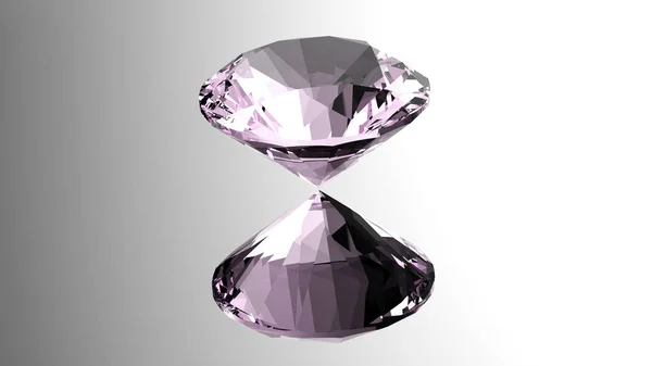 Diamant rond. Pierre précieuse. Un fond de bijoux. Illustration 3d — Photo