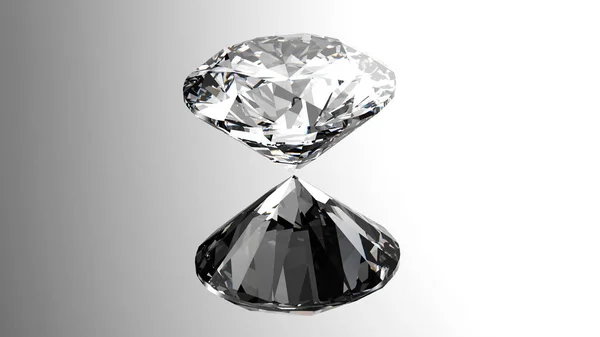 Round diamond. Gemstone.  Jewelry background. 3d illustration