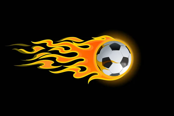 Fotbalový míč v plamenech — Stockový vektor