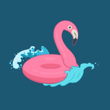 Pembe flamingo şişme havuz float dalgalar