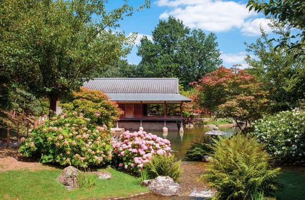 Jardim japonês tradicional no verão — Fotografia de Stock