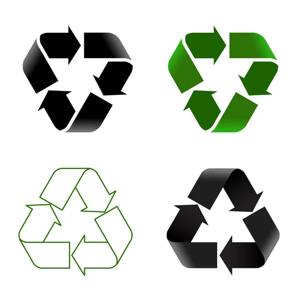 Reciclar icono conjunto — Vector de stock