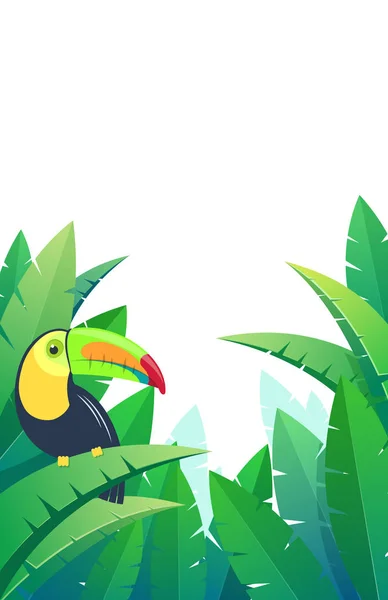 Фон з пташиним туалетом на пальмовому листі — стоковий вектор