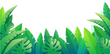 Yaz tropikal arka plan ile palmiye yaprakları