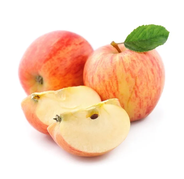 Detailní Sladká Jablka Bílém Pozadí — Stock fotografie