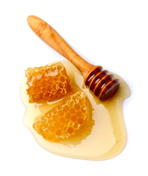 Honeycombs Den Vita Bakgrunden — Stockfoto