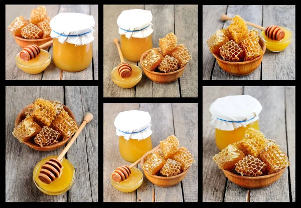 Collage av Honeycomb. — Stockfoto