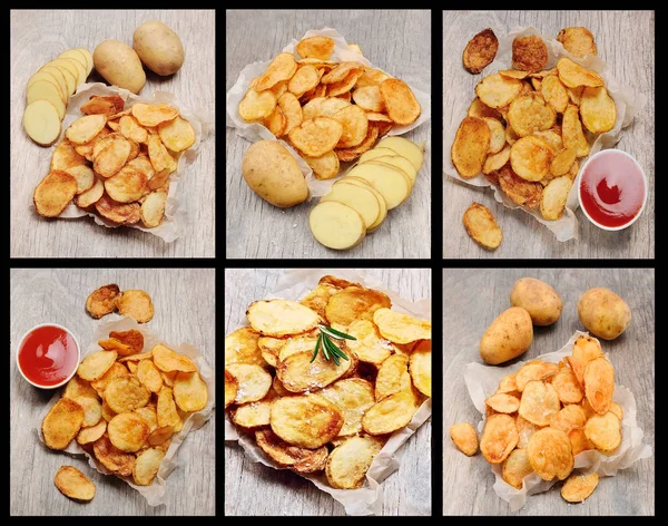 Raccolta di patate fritte . — Foto Stock