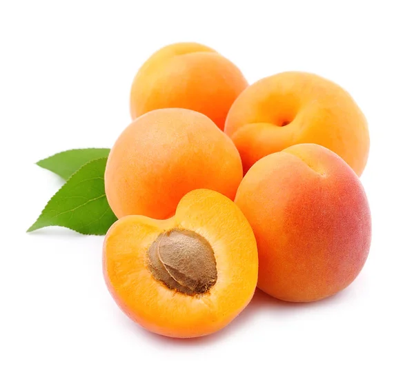 Sweet apricots with leaves — Stock Photo, Image