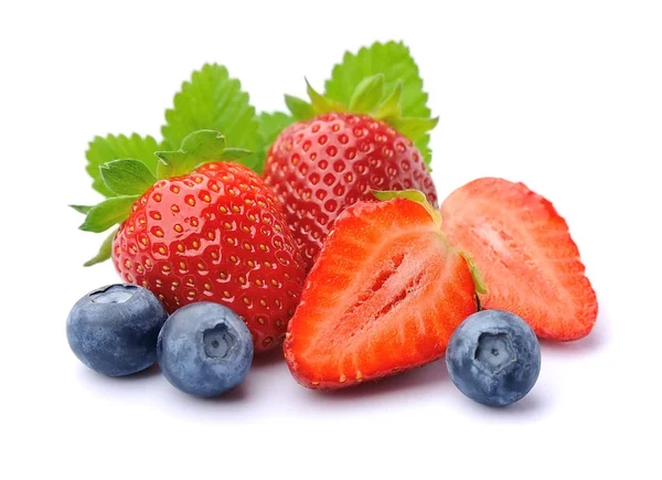 Sweet strawberry and blueberries — Stock Photo, Image