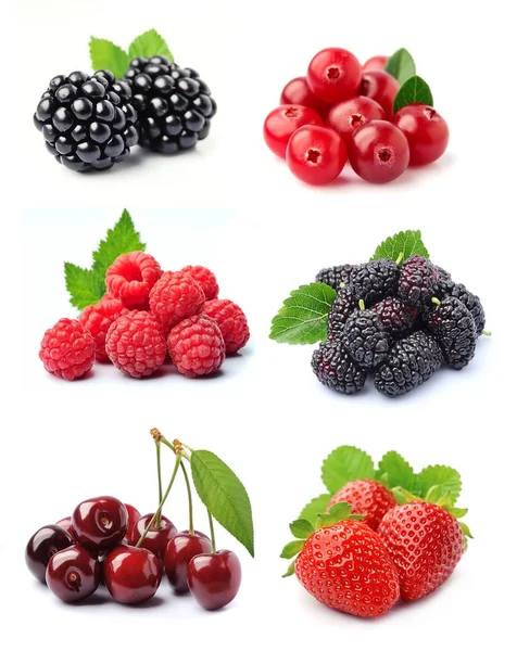 Collage of sweet berries. — Stock Photo, Image