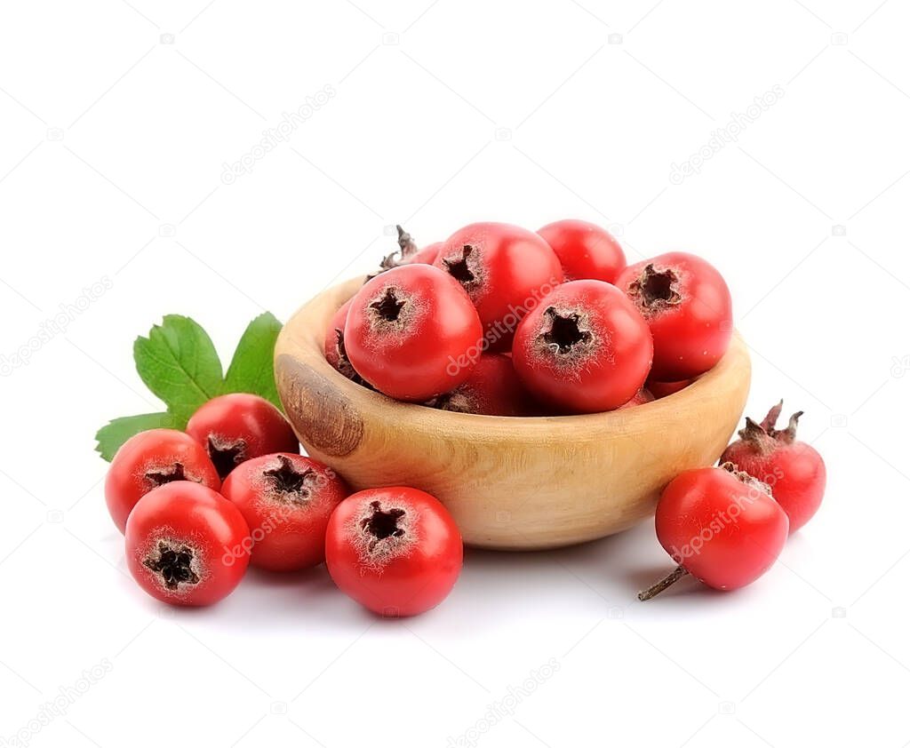 Hawthorn berries isolated on white backgrounds.