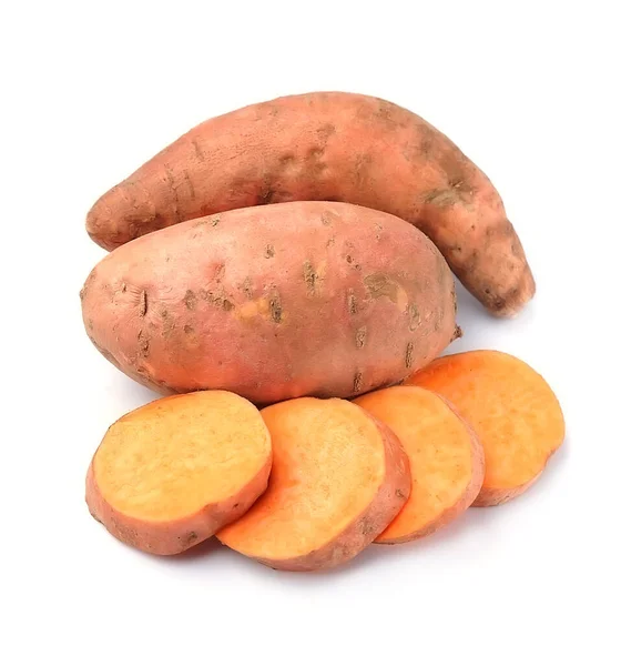Batata Sweet Potato Closeup White Backgrounds — Stock Photo, Image