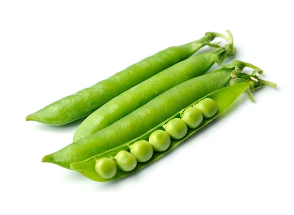 Zelený Hrášek Izolovaný Bílém Pozadí — Stock fotografie