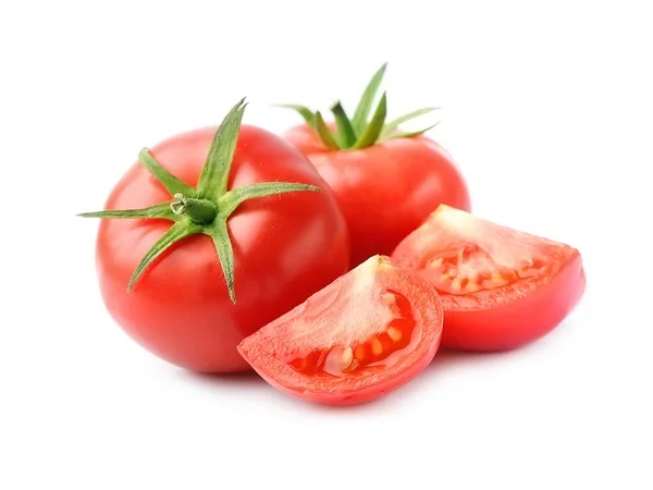 在白色背景下分离的新鲜西红柿 — 图库照片