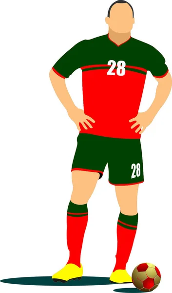 Cartel Del Jugador Fútbol Ilustración Vectorial — Vector de stock