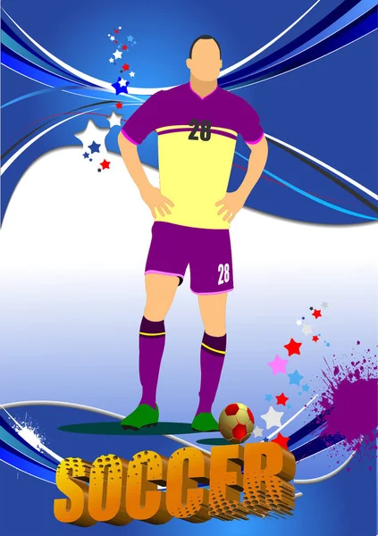 Affiche Footballeur Illustration Vectorielle — Image vectorielle