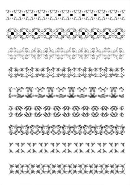 Collection de lignes de règles ornementales dans différents styles de conception — Image vectorielle