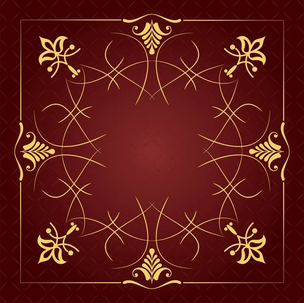 Золотой орнамент на коричневом фоне. Может использоваться в качестве пригласительного автомобиля — стоковый вектор