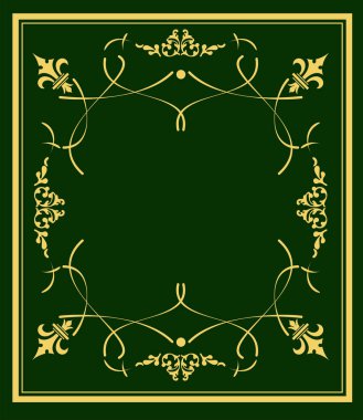Yeşil derin arka plan üzerinde altın süs. Invitatio olarak kullanılabilir