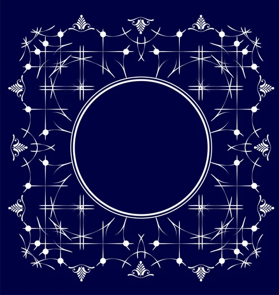 Білий Орнамент на глибокий синій фон і безліч роздільників Vecto — стоковий вектор