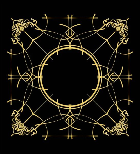 Золотой орнамент на черном фоне. Может использоваться в качестве пригласительного автомобиля — стоковый вектор