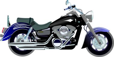 Motosikletin vektör illüstrasyonu
