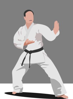 Karate siluetleri. vektör çizim