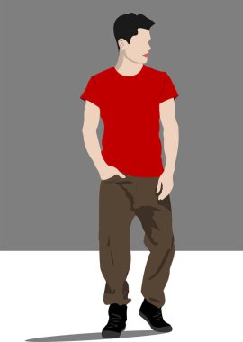 Genç yakışıklı adam. İş adamı. Vektör illüstrasyonu