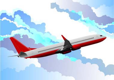 Uçak yayında. Vektör illüstrasyonu