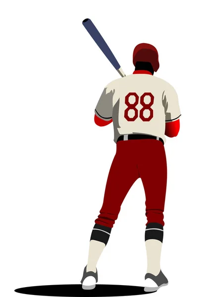 Joueur de baseball. Illustration vectorielle — Image vectorielle