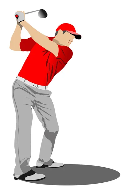 Golfspieler. Vektorillustration — Stockvektor