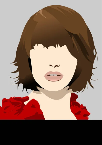 Färgad kvinna huvud. Vektor illustration av flickans ansikte. Design e — Stock vektor