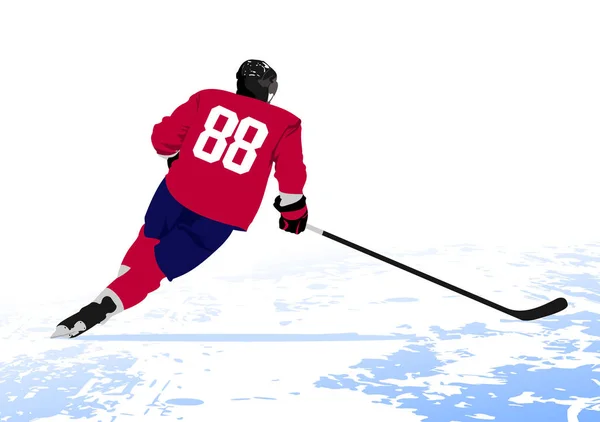 Joueurs de hockey sur glace. Illustration vectorielle colorée pour designers — Image vectorielle