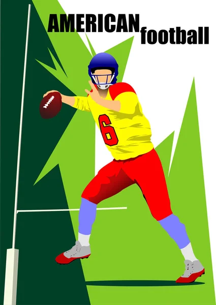 American Football speler silhouetten in actie. Vector illustrat — Stockvector